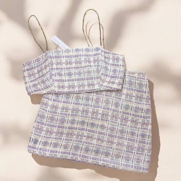 NWT House of Harlow 1960 Tweed Crop Top and Mini Skirt Set - Picture 12 of 12